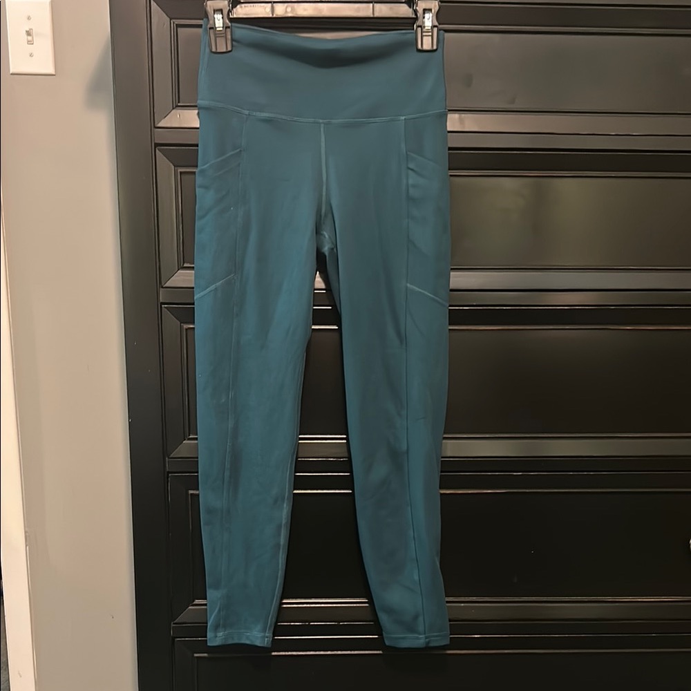 Deep Teal High-Waisted Leggings with pockets!
